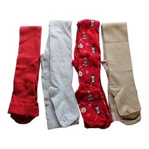 H&M 4-pk Footed Tights. Size 8/10 & Size 6/8